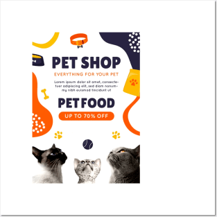 hand drawn pet shop Posters and Art